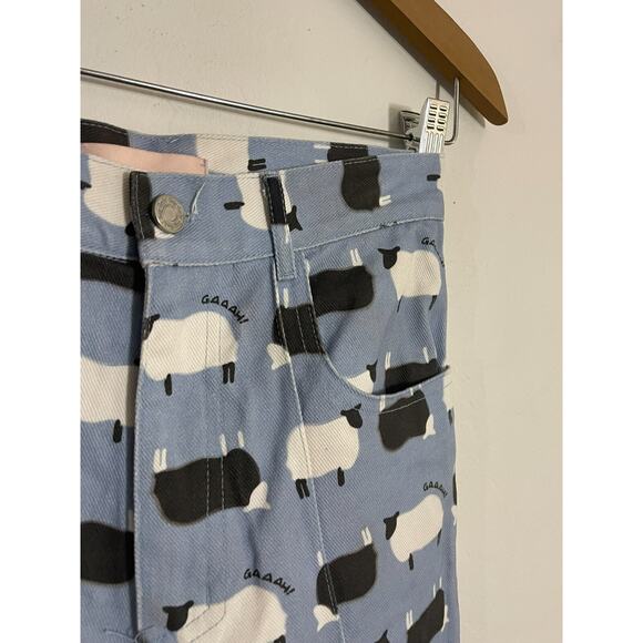 Lisa Says Gah 27 Jeans Robyn Counting Sheep High Rise Blue Slim Waist Slight Leg - Picture 8 of 11